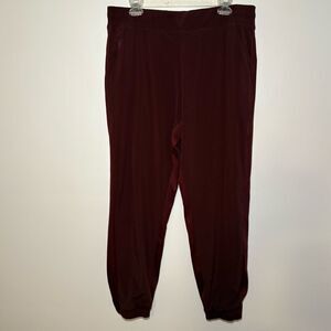Athleta Brooklyn Lined Joggers Pants Burgundy Maroon Size 14 Athlesiure Career